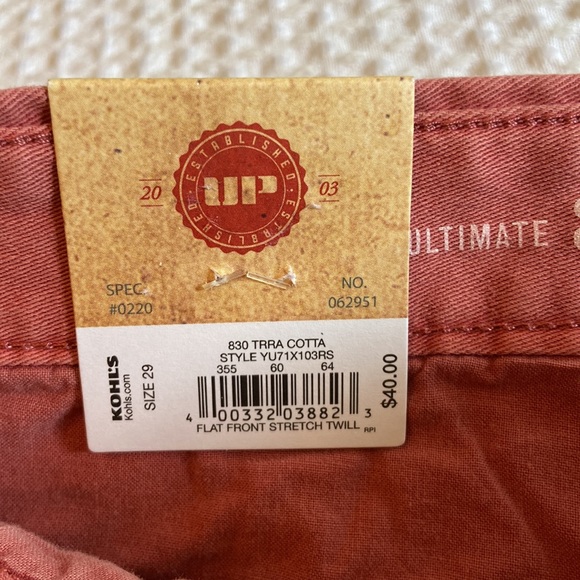 NEW! $40 URBAN PIPELINE Ultimate Flex Flat Front Shorts Size 29 Terra Cotta RED - Picture 5 of 7